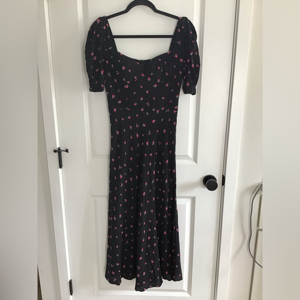 Love Republic Women's‎ Black/Floral Dress Midi - Size 38 S/M